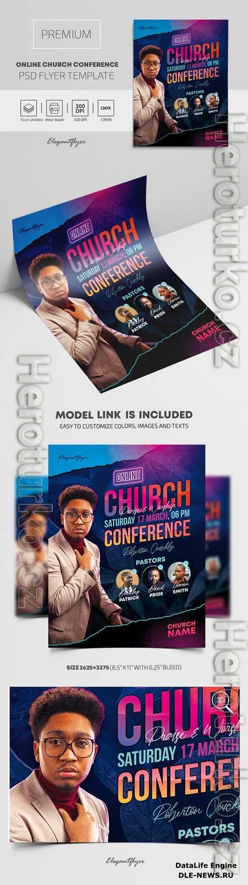 Online Church Conference Premium PSD Flyer Template