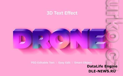 Drone 3d text effect mockup template Premium Psd