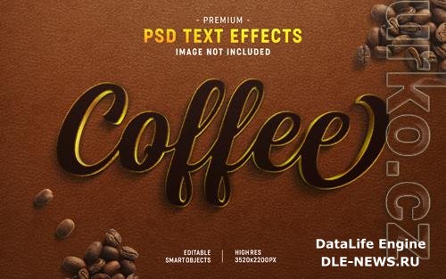 Coffee text effect generator psd