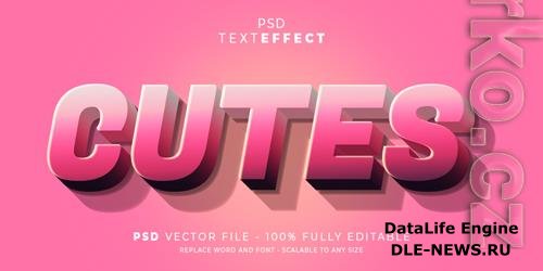 Cute text and font effect style editable template psd