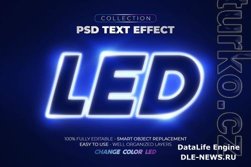 Led glow test color led custom text effect psd