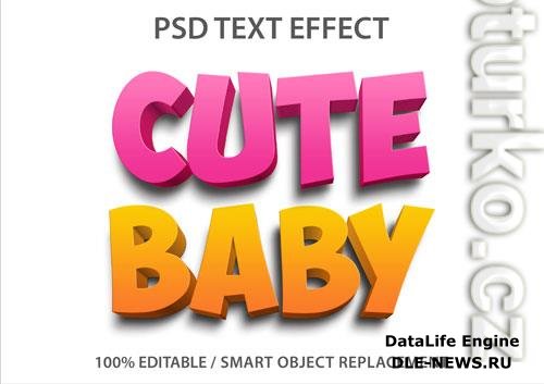 Editable text effect cute baby premium psd