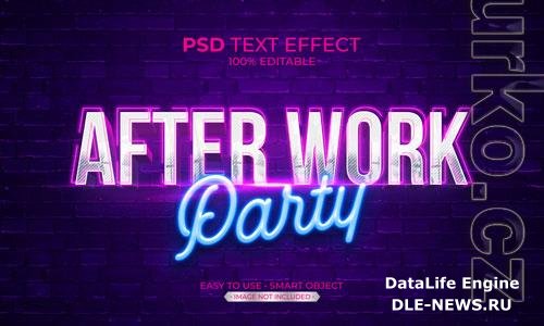 After work party text effect premium psd