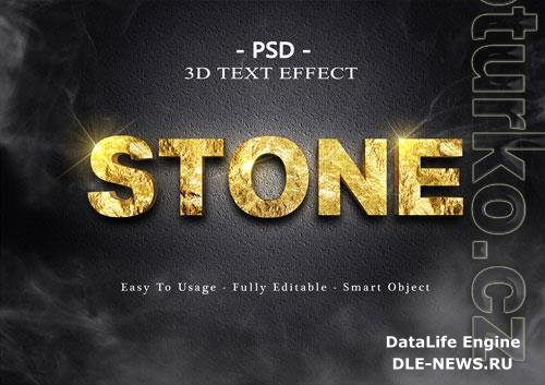 3d stone text style effect premium psd