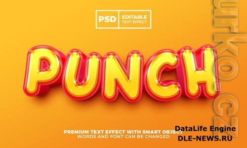 Fresh orange punch 3d editable text effect premium psd