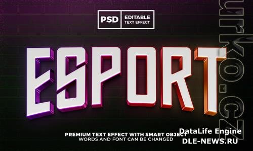 Esport team modern logo template 3d editable text effect premium psd