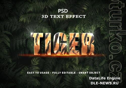 3d tiger text style effect psd