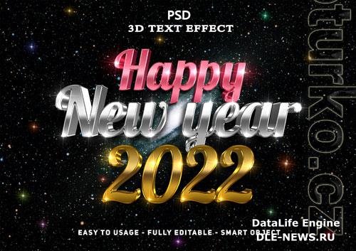 3d new year text style effect psd