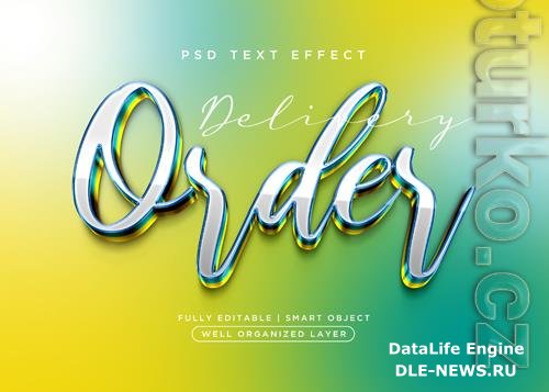 3d style order text effect psd