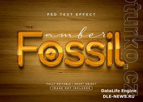 3d style fossil text effect psd