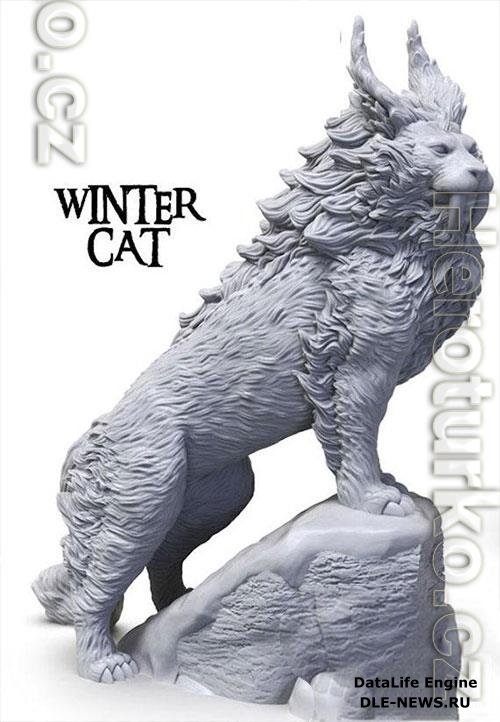 Winter Wild Cat 3D Print Model