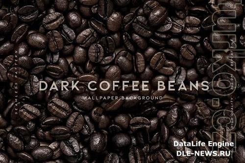 Dark Coffee Beans Seamless Patterns Beautiful Design