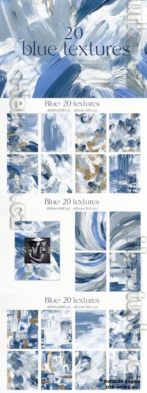 Blue white abstract acrylic design textures bright