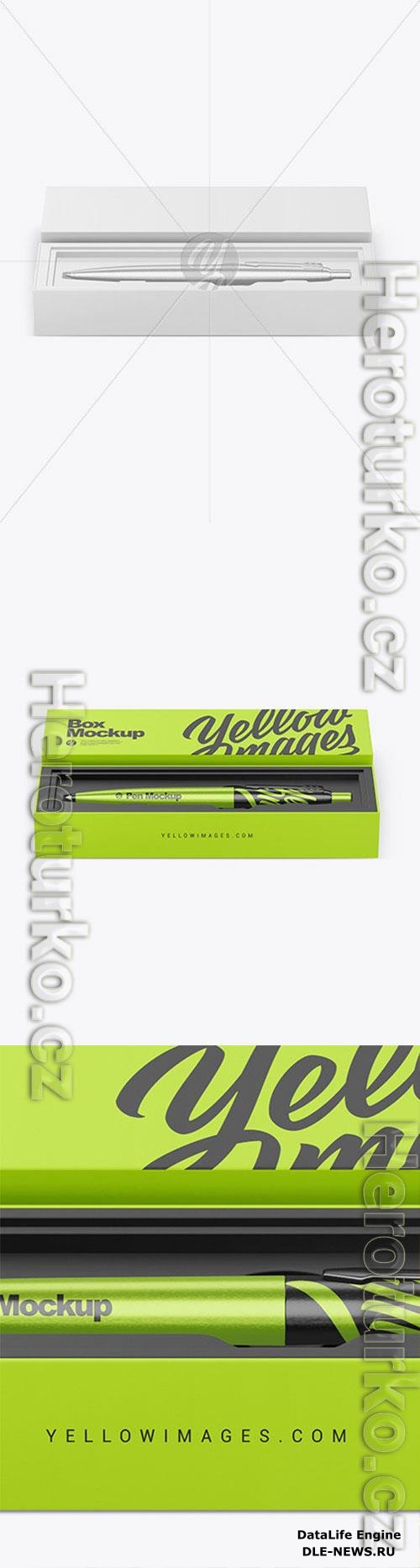 Metallic Pen in Box Mockup 86498