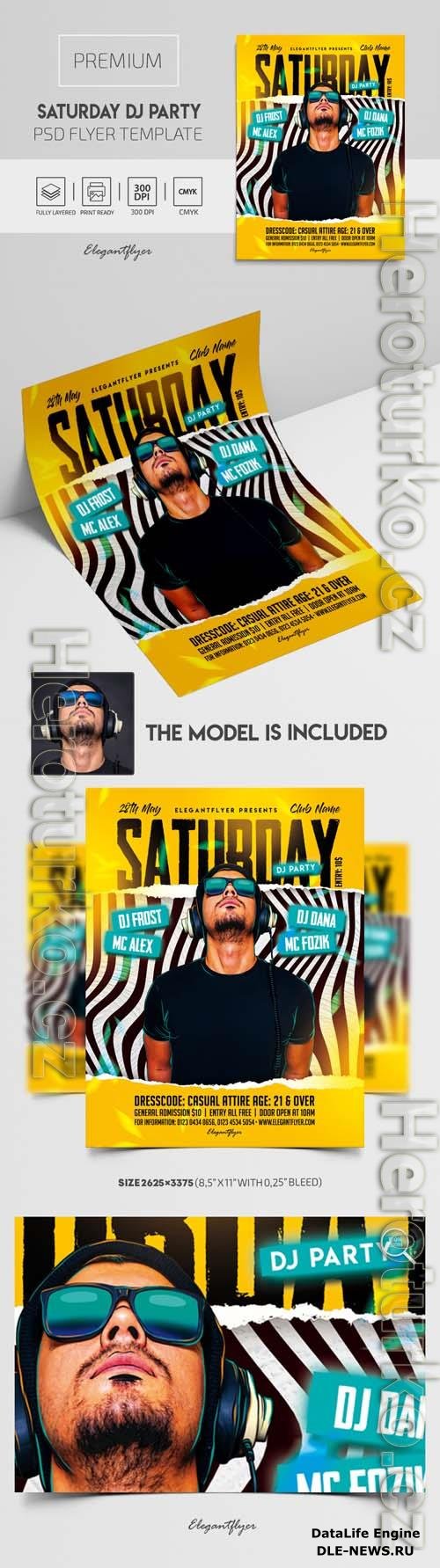 Saturday DJ Party Premium PSD Flyer Template