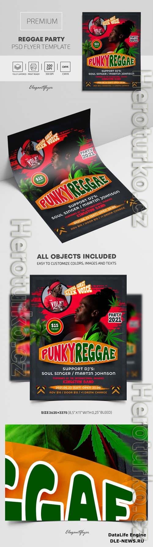 Reggae Party Premium PSD Flyer Template