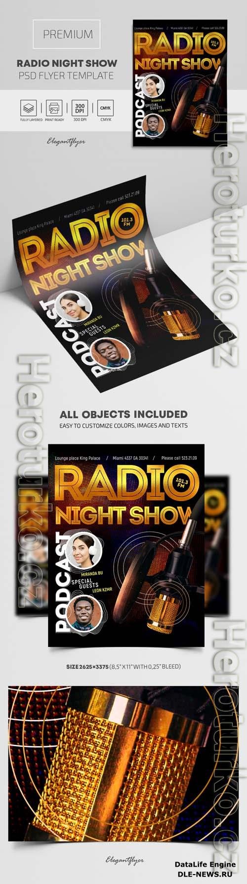 Radio Night Show Premium PSD Flyer Template