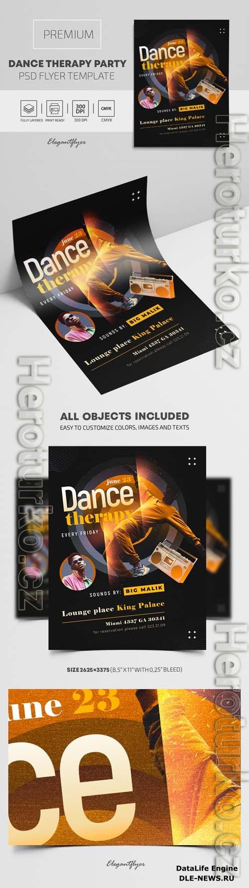 Dance Therapy Party Premium PSD Flyer Template