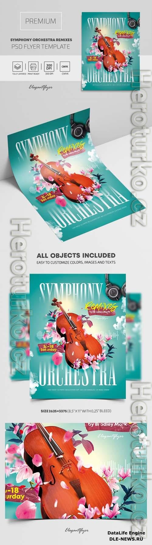 Symphony Orchestra Remixes Premium PSD Flyer Template