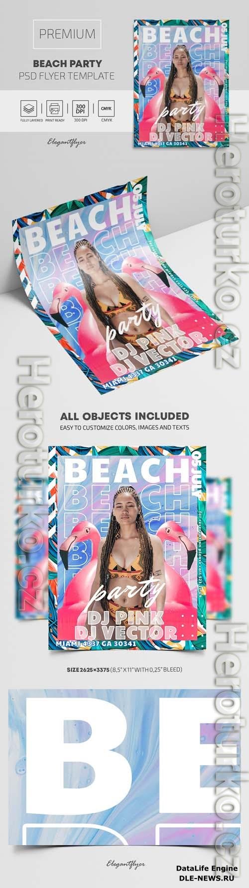 Beach Party Premium PSD Flyer Template