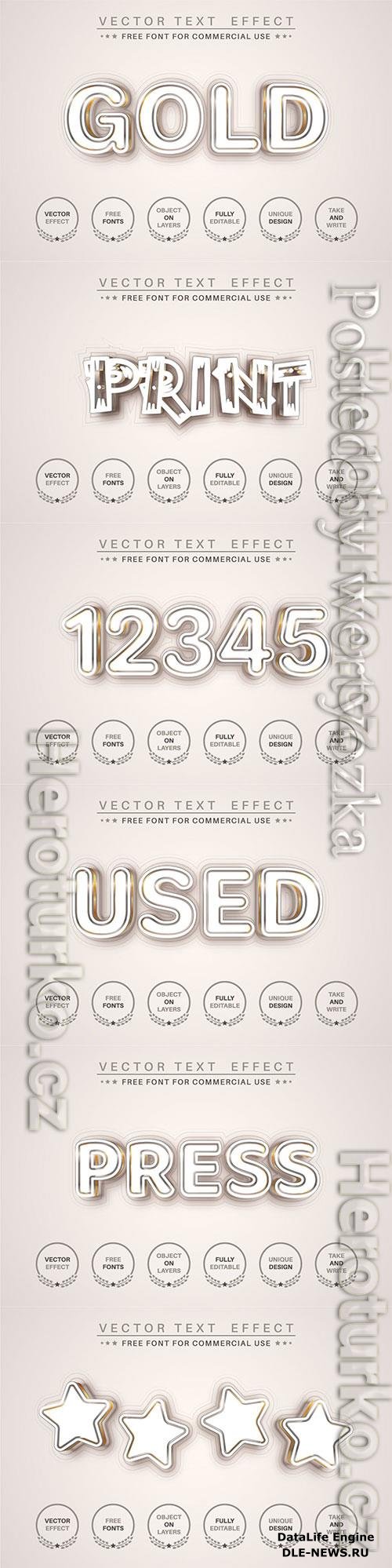 Gold line - editable text effect, font style