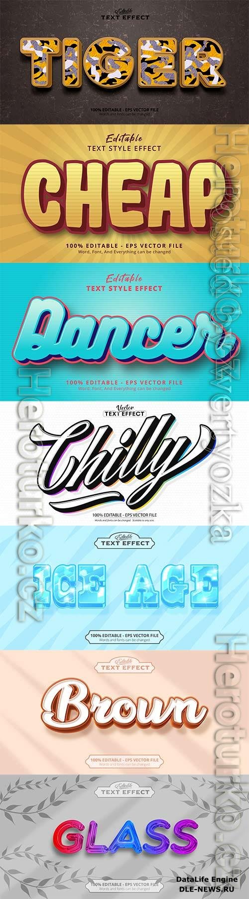 3d editable text style effect vector vol 850