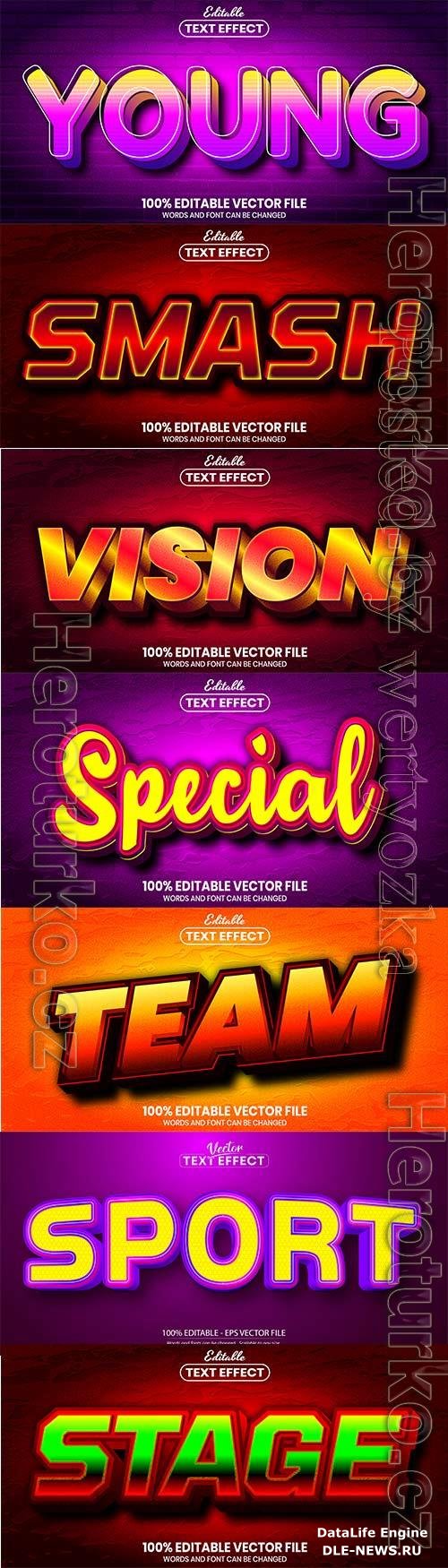 3d editable text style effect vector vol 849