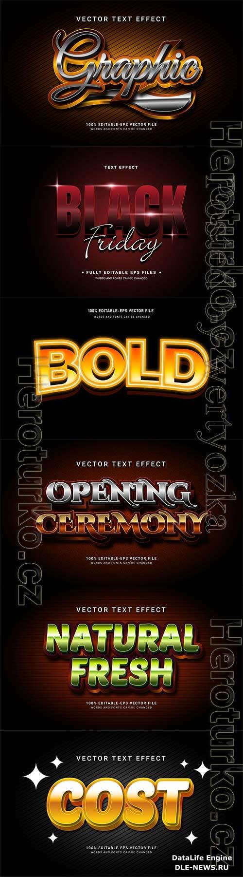 3d editable text style effect vector vol 841