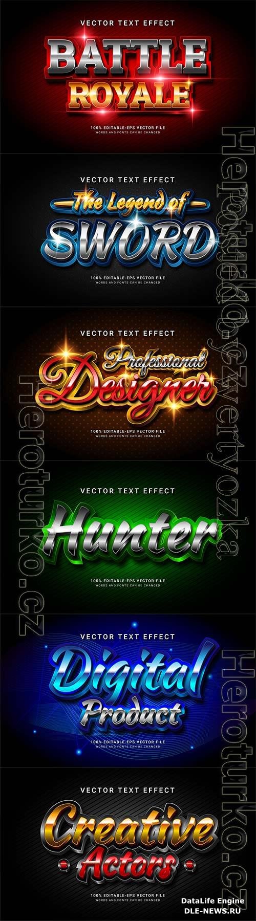 3d editable text style effect vector vol 838