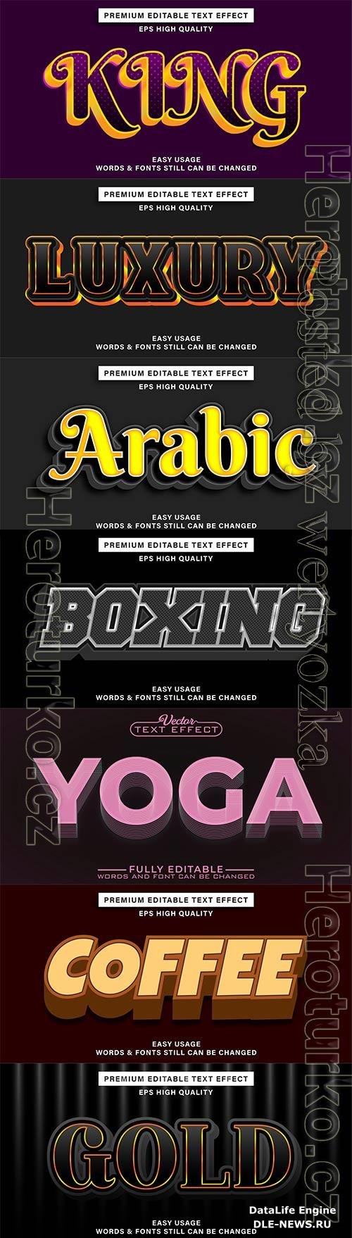 3d editable text style effect vector vol 837