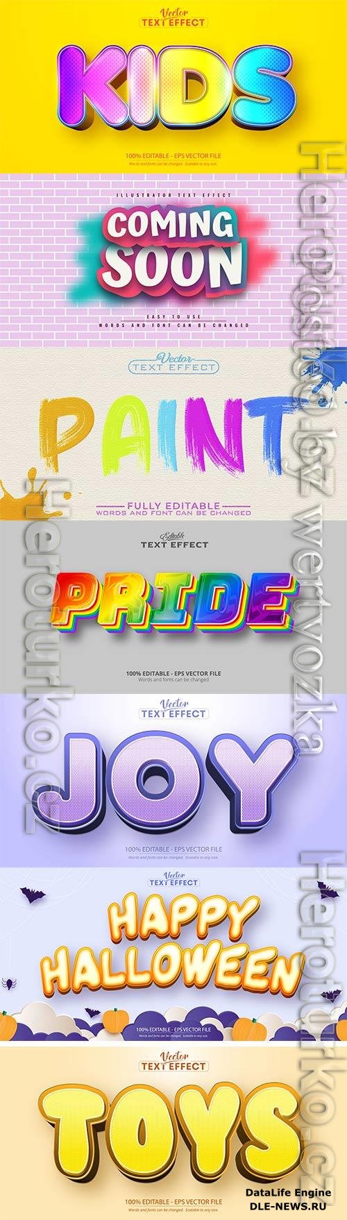 3d editable text style effect vector vol 836