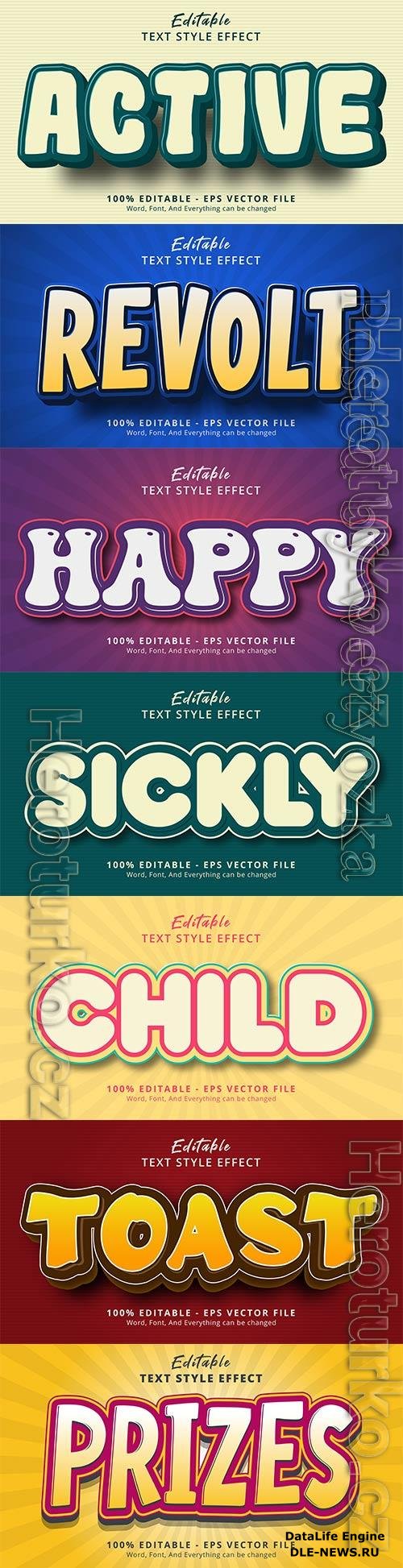 3d editable text style effect vector vol 833