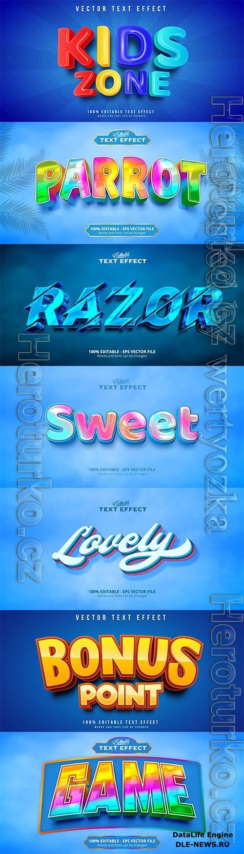 3d editable text style effect vector vol 830