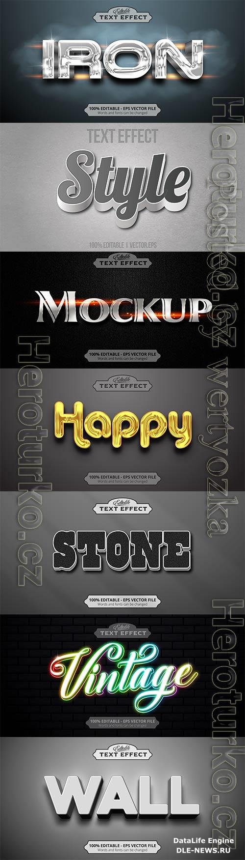 3d editable text style effect vector vol 828