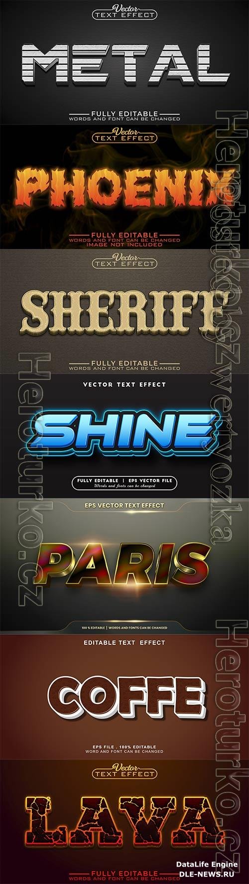 3d editable text style effect vector vol 824