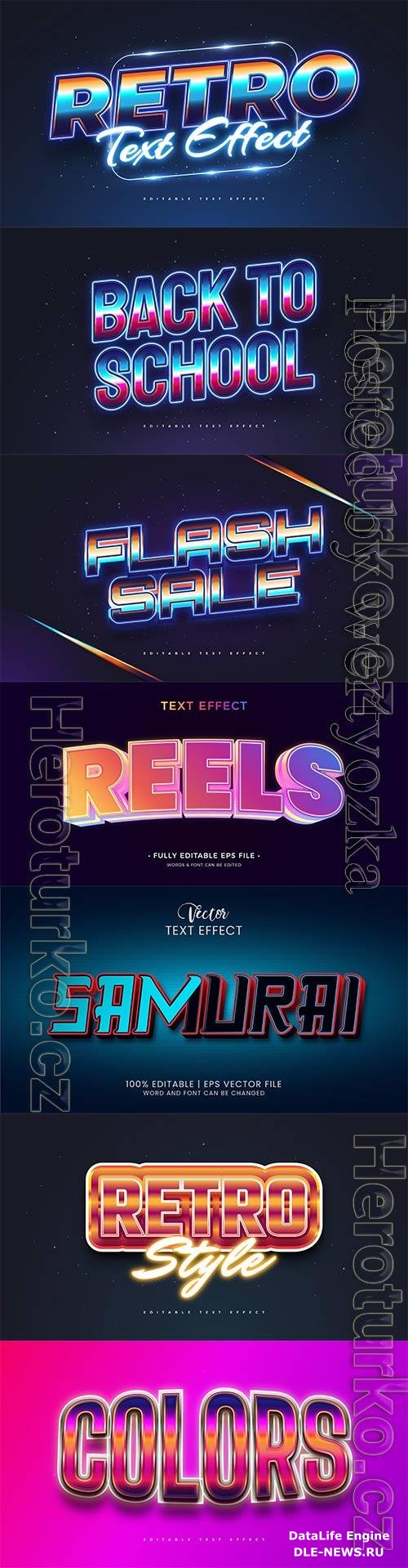 3d editable text style effect vector vol 821