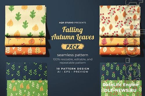 Falling Autumn Leaves - Seamless Pattern