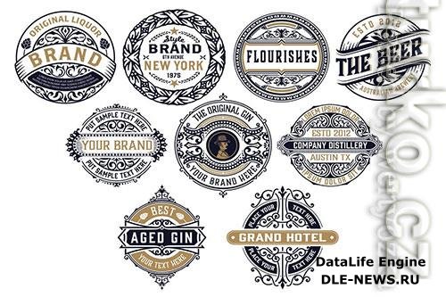 Set of 9 Vintage Logos and Badges