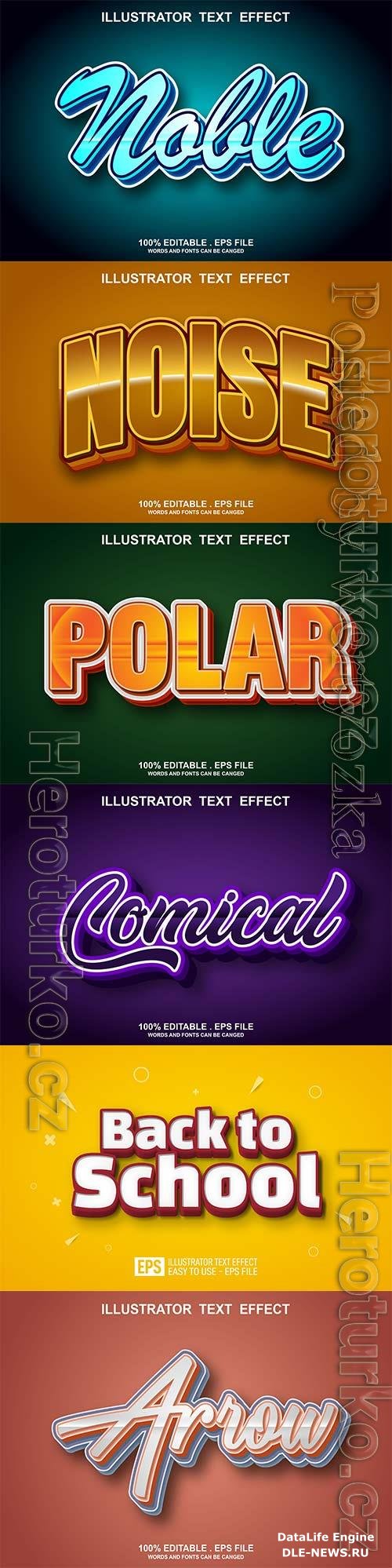 3d editable text style effect vector vol 808