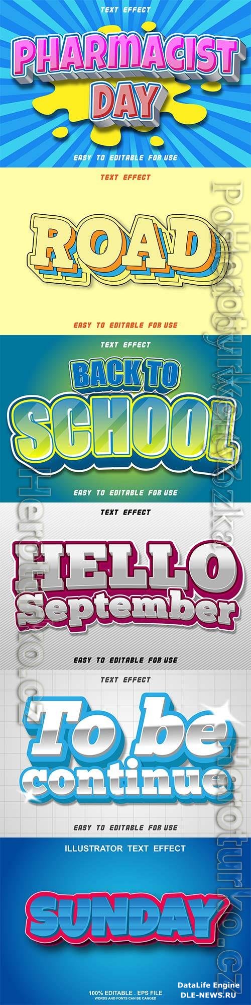 3d editable text style effect vector vol 806