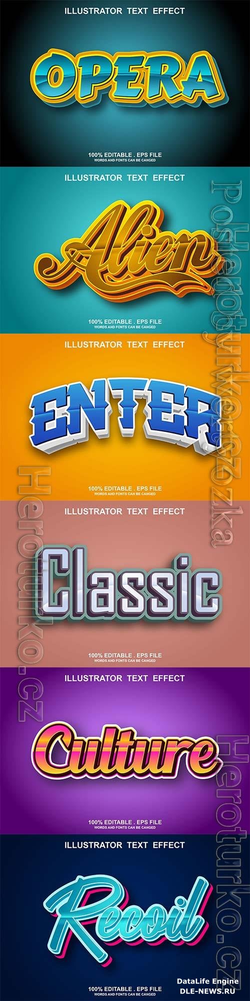 3d editable text style effect vector vol 804