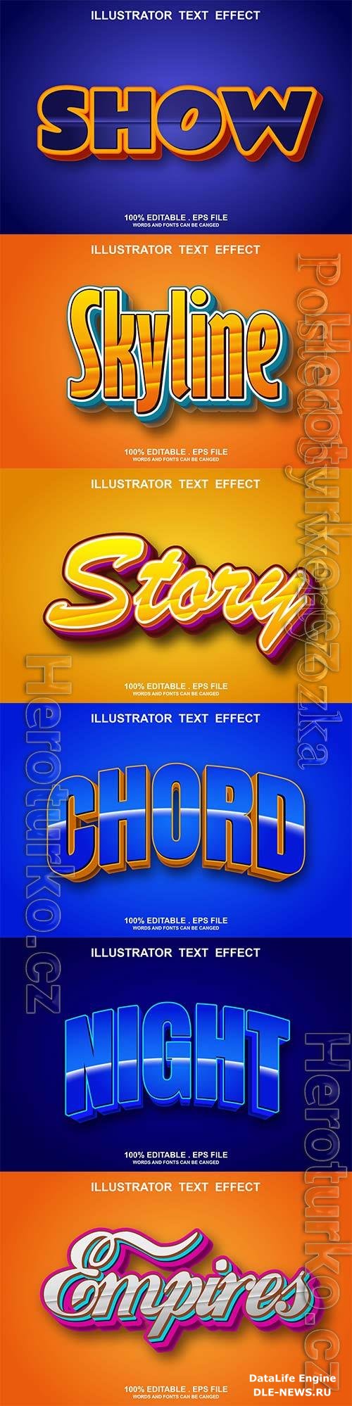 3d editable text style effect vector vol 803