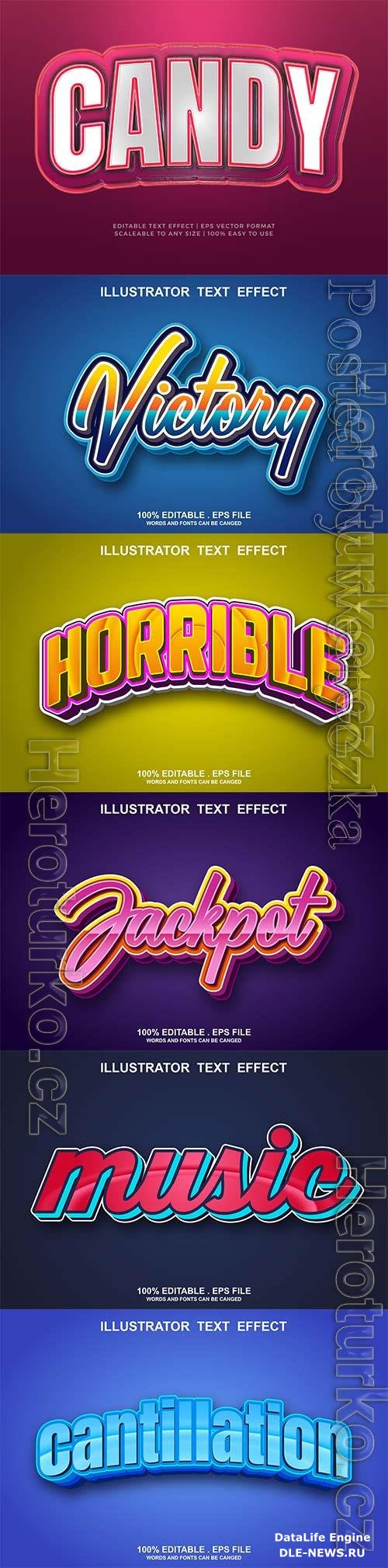 3d editable text style effect vector vol 800