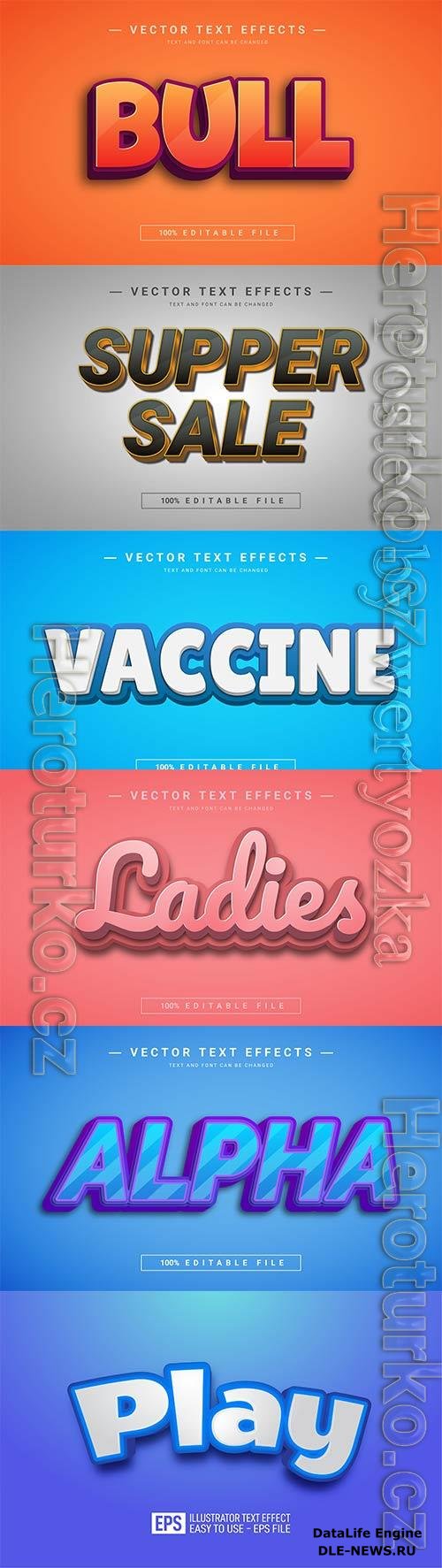 3d editable text style effect vector vol 796