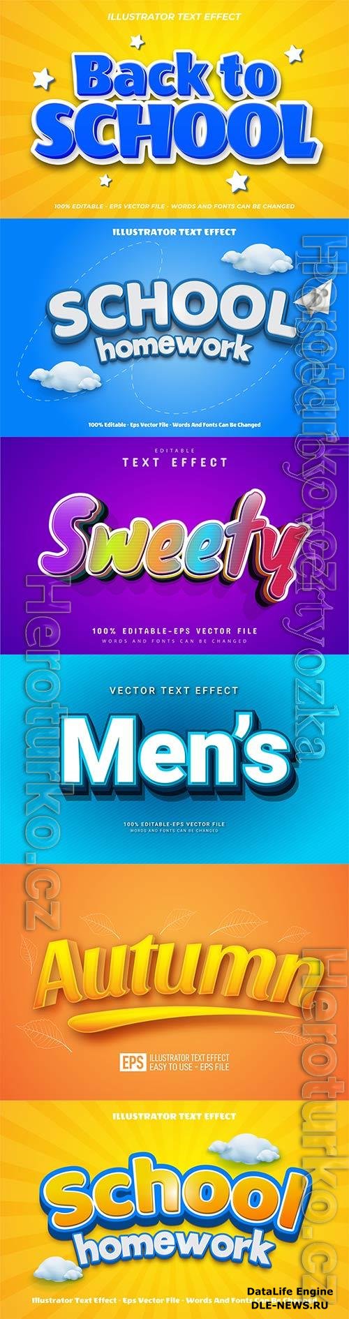 3d editable text style effect vector vol 790