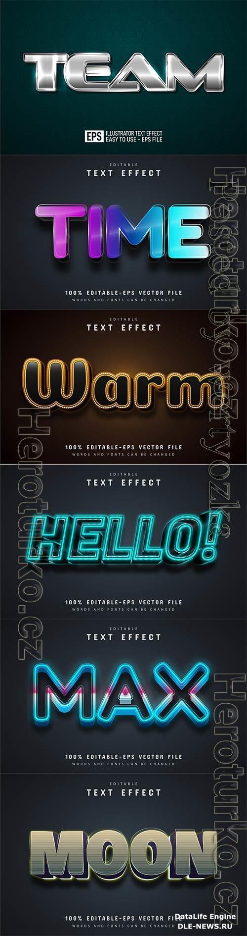 3d editable text style effect vector vol 789