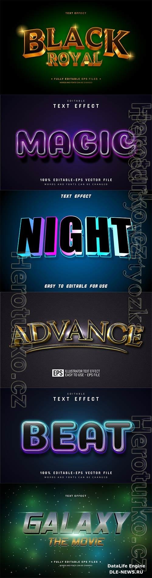 3d editable text style effect vector vol 788