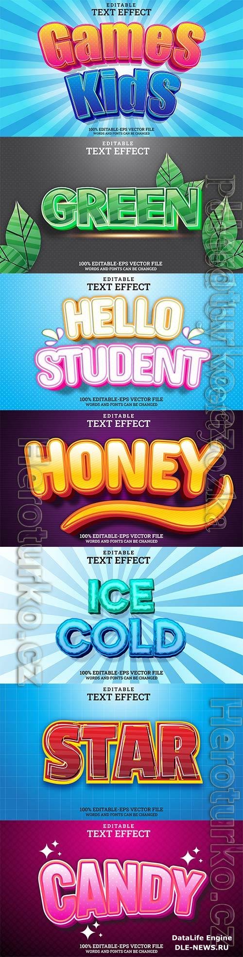 3d editable text style effect vector vol 787