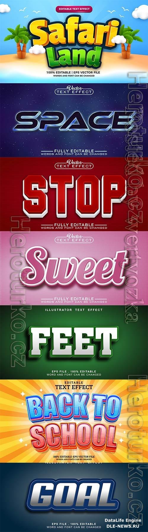 3d editable text style effect vector vol 781