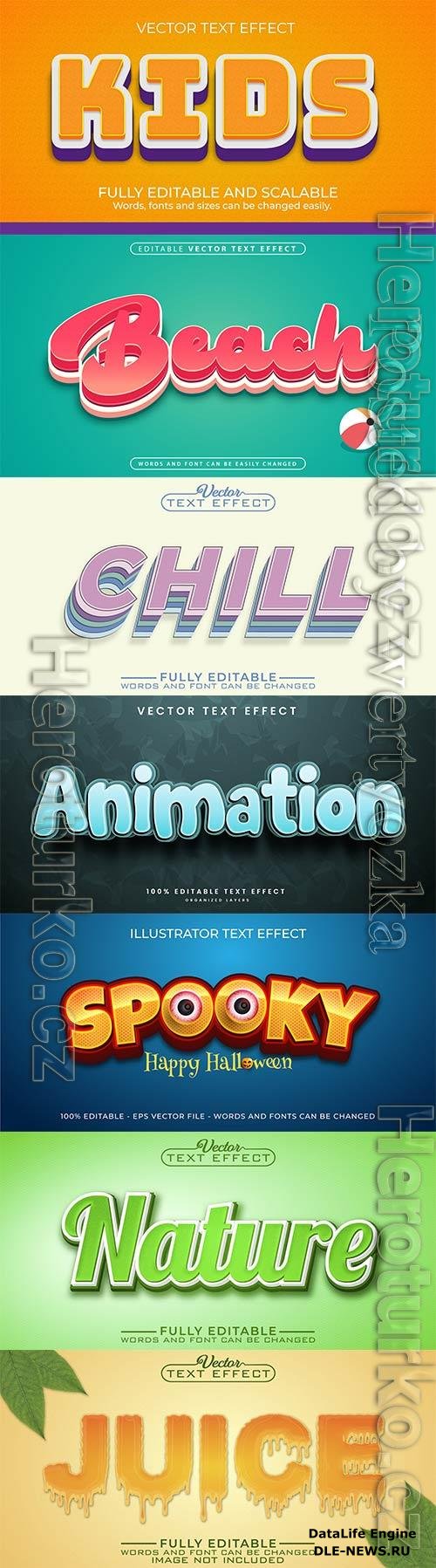 3d editable text style effect vector vol 779